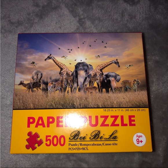 Bei Bi La 500 Piece Paper Puzzle/ Wildlife Animals in Africa/ Elephant, Tigers - Picture 3 of 11